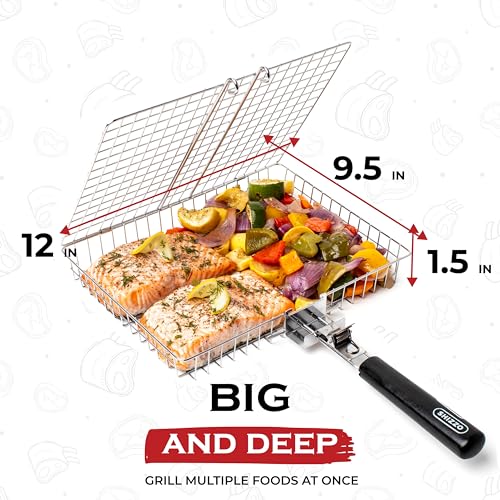 Large Stainless Steel Grill Basket for Outdoor BBQ