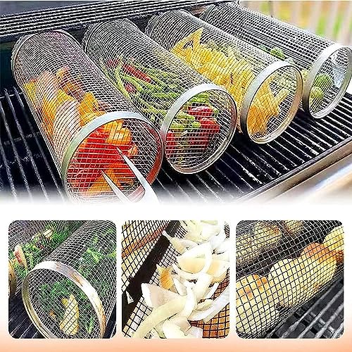Stainless Steel Outdoor Grill Baskets - Large Set