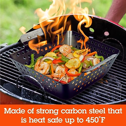 Heavy Duty Non-Stick BBQ Wok - Stainless Steel Handles