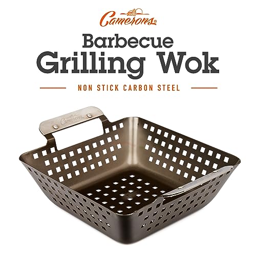 Heavy Duty Non-Stick BBQ Wok - Stainless Steel Handles