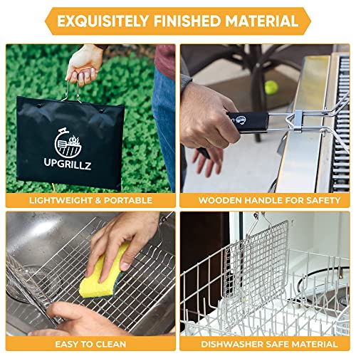 Stainless Steel BBQ Fish Grill Basket with Skewers