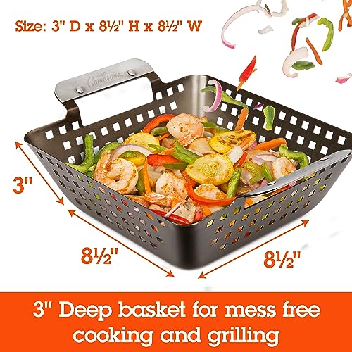 Heavy Duty Non-Stick BBQ Wok - Stainless Steel Handles