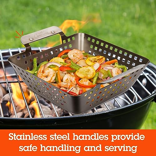 Heavy Duty Non-Stick BBQ Wok - Stainless Steel Handles