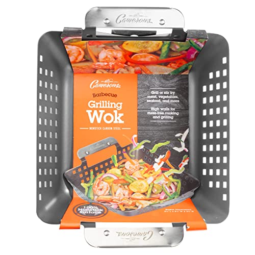 Heavy Duty Non-Stick BBQ Wok - Stainless Steel Handles