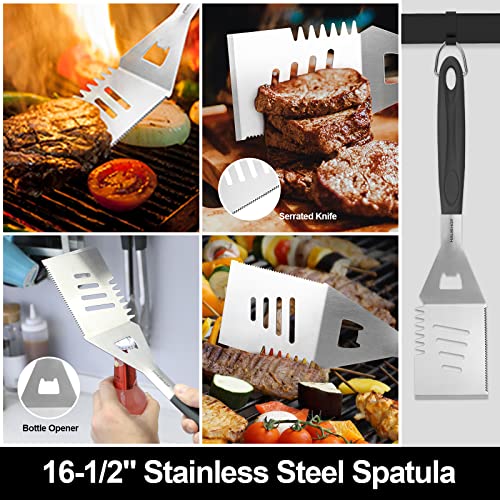 HAUSHOF 15PCS BBQ Grill Kit with Stainless Steel Utensils