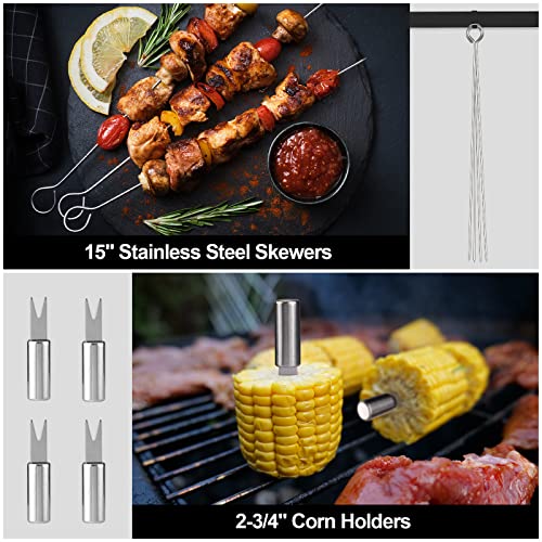 HAUSHOF 15PCS BBQ Grill Kit with Stainless Steel Utensils