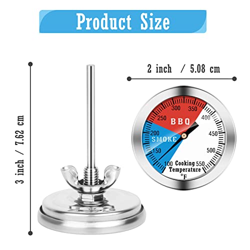Charcoal Grill Temp Gauge with Fahrenheit and Heat Indicator
