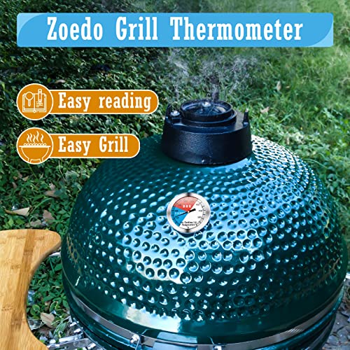 Charcoal Grill Temp Gauge with Fahrenheit and Heat Indicator