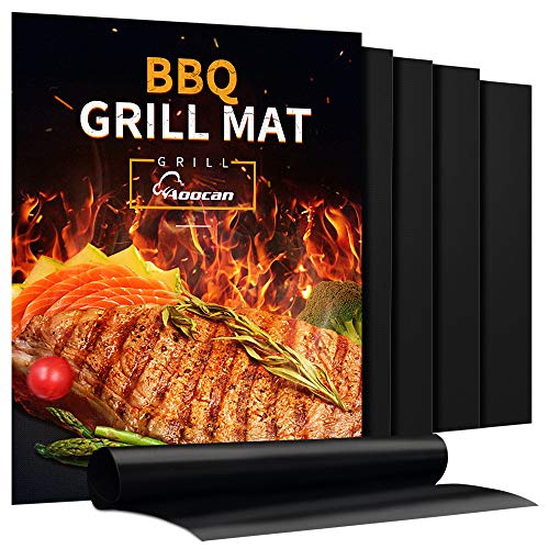 AOOCAN Grill Mat - Set of 5 Heavy Duty BBQ Mats