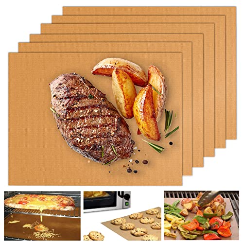Copper Grill Mats: Set of 6 Heavy Duty BBQ Mats