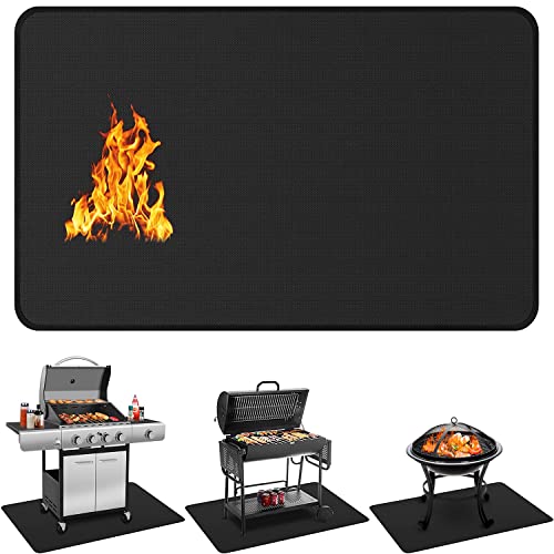 Fireproof Outdoor BBQ Mat for Grill Protection - 60 x 40 inches
