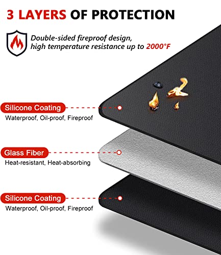 Fireproof Outdoor BBQ Mat for Grill Protection - 60 x 40 inches