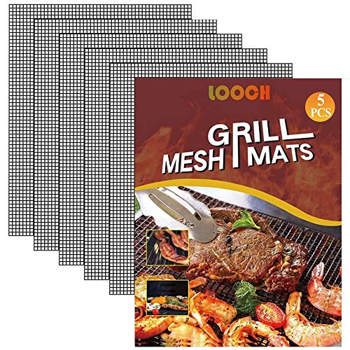 LOOCH BBQ Nonstick Grill Mat Set - 5-Piece, Heavy Duty