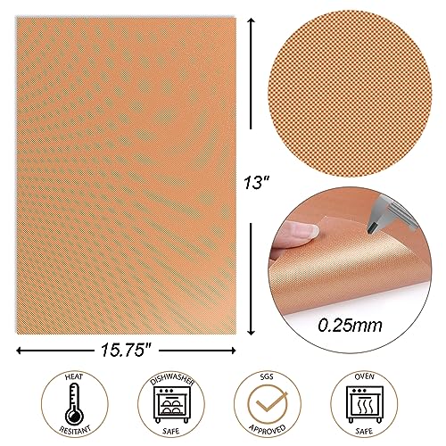 Copper Grill Mats: Set of 6 Heavy Duty BBQ Mats