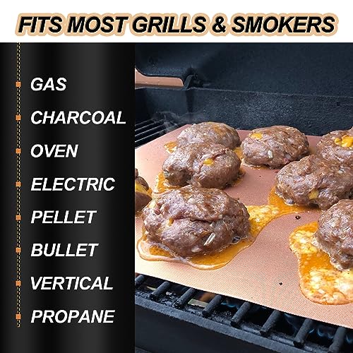Copper Grill Mats: Set of 6 Heavy Duty BBQ Mats