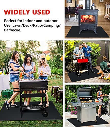 Fireproof Outdoor BBQ Mat for Grill Protection - 60 x 40 inches