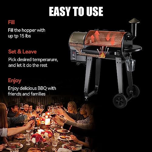Portable Wood Pellet BBQ Grill with Automatic Temperature Control