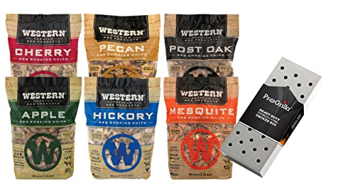 Premium Wood Smoking Chips Variety Pack with Smoker Box