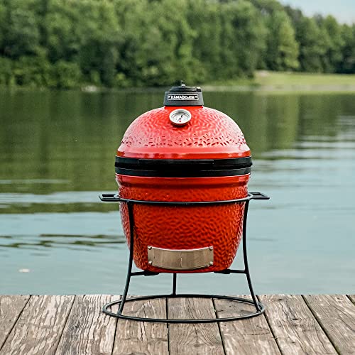 Portable Kamado Joe Grill 13.5" with Cart and Heat Deflectors