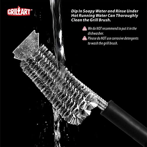 18" BBQ Grill Brush and Scraper Kit with Universal Fit