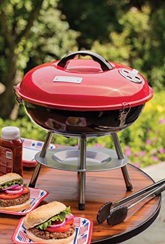Cuisinart Portable Charcoal BBQ Grill, 14" (Red)