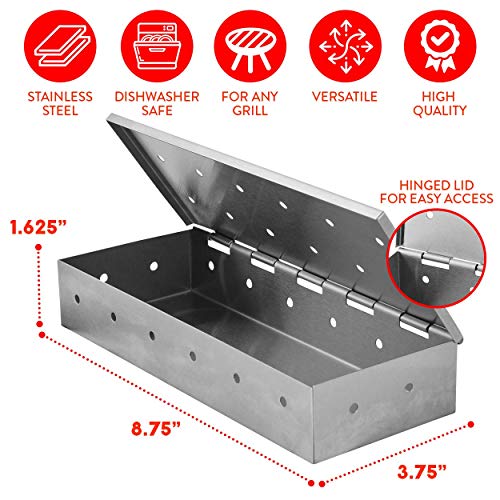 Kaluns Stainless Steel Smoker Box - Wood Chip Grill Accessory