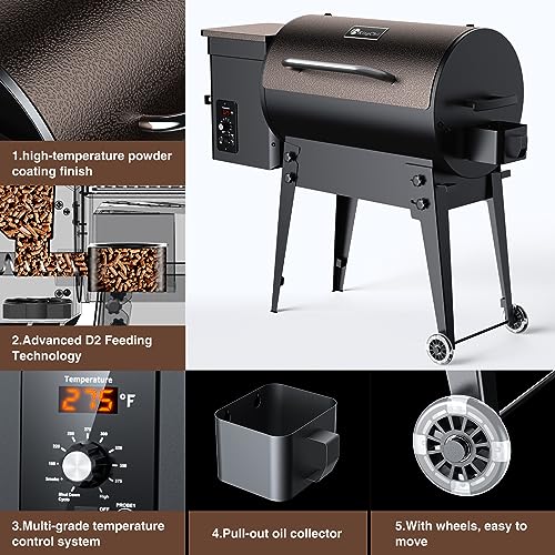KingChii Wood Pellet Grill 8-in-1 BBQ Grill