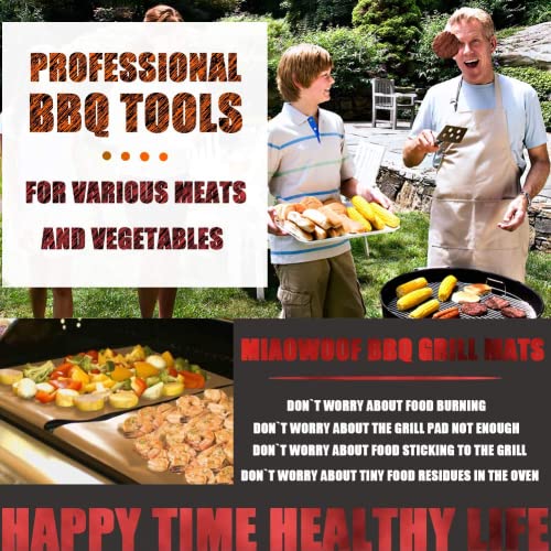 BBQ Grill Mat Set - Non-Stick, Heavy Duty, Reusable