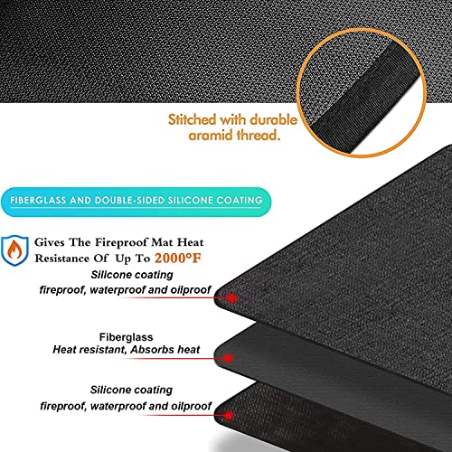 Large Fireproof Grill Mat for Decks and Patios