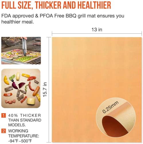 BBQ Grill Mat Set - Non-Stick, Heavy Duty, Reusable