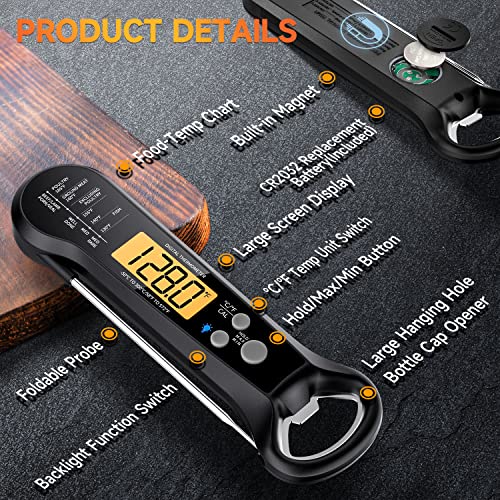 Digital Meat Thermometer for Grilling and Cooking