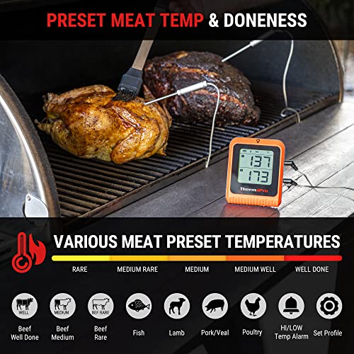 Wireless BBQ Thermometer, Dual Probe Smoker Oven