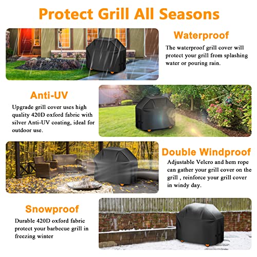58-inch Waterproof BBQ Gas Grill Cover for Weber Char-Broil
