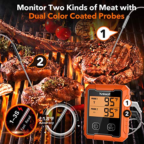 Wireless BBQ Thermometer with Dual Probes, 500 FT Range