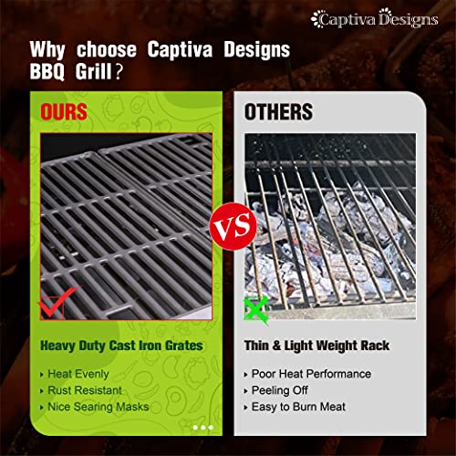 Propane Gas BBQ Grill with Side Burner & Cast Iron Grates