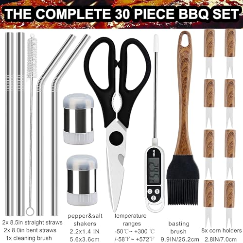 Grilljoy 31PC BBQ Grilling Tools Set - Stainless Steel