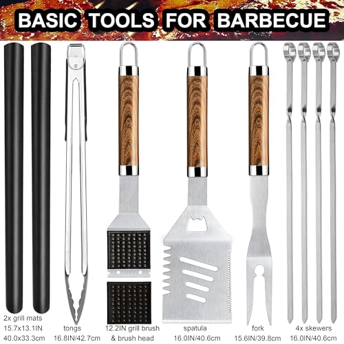 Grilljoy 31PC BBQ Grilling Tools Set - Stainless Steel