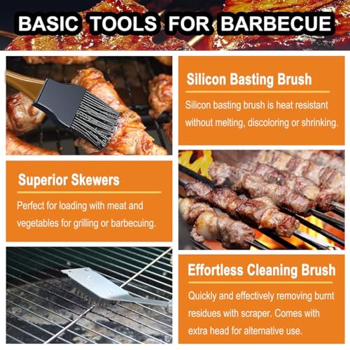 Grilljoy 31PC BBQ Grilling Tools Set - Stainless Steel