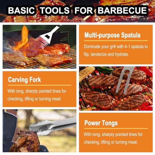 Grilljoy 31PC BBQ Grilling Tools Set - Stainless Steel