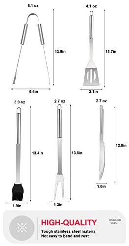 Stainless Steel BBQ Grill Set, Outdoor Grilling Utensils