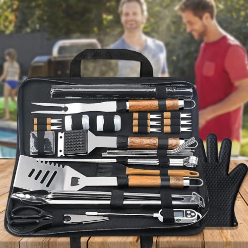 Grilljoy 31PC BBQ Grilling Tools Set - Stainless Steel