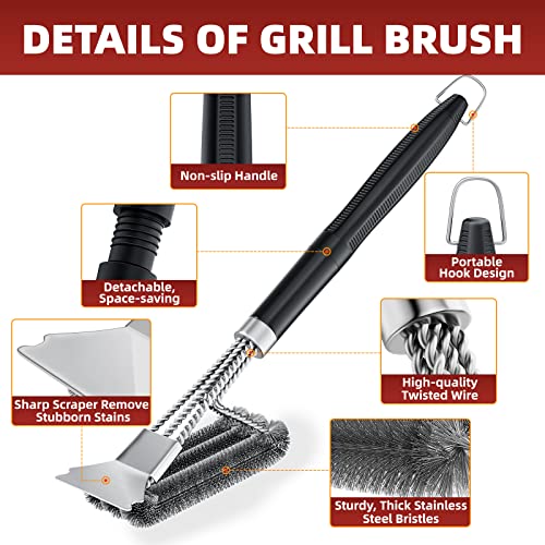 Ceekan Outdoor BBQ Grill Cleaner Brush and Scraper
