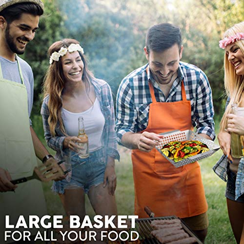 Heavy Duty Stainless Steel Grill Basket for Veggies