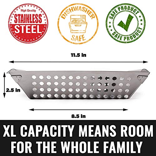 XL Stainless Steel Veggie Grill Basket for Outdoor Grilling