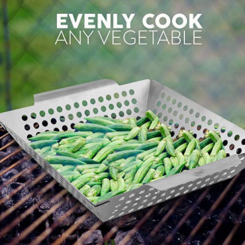 Heavy Duty Stainless Steel Grill Basket for Veggies