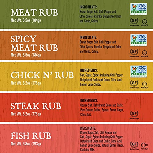 Rufus Teague - Variety Pack BBQ Rub - 5 Bottles