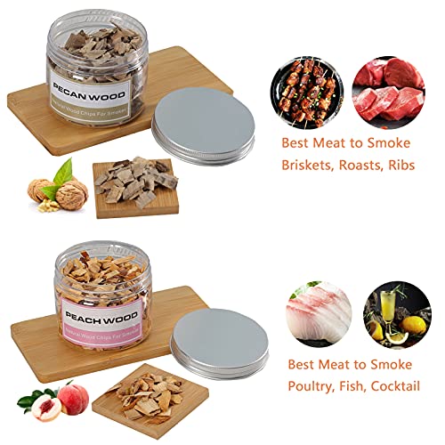 Wood Chips for Smoker Grill: Pecan, Oak, Cherry, Apple