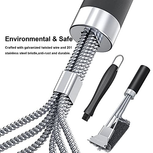 18" Stainless Steel BBQ Grill Brush & Scraper (2-Pack)