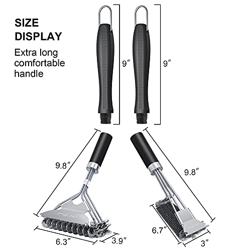 18" Stainless Steel BBQ Grill Brush & Scraper (2-Pack)