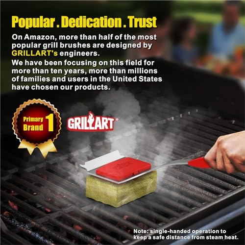GRILLART Bristle-Free Grill Brush: Upgraded BBQ Cleaner
